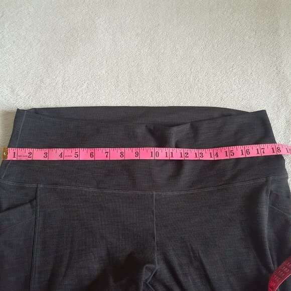 Prana Women's Size 2X Dark Gray Becksa Ribbed Comfort Fit Pockets 7/8 Leggings - Picture 10 of 13